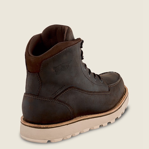 Red Wing Mens Work Boots - Traction Tred Lite - 6-inch Waterproof Soft Toe - Dark Brown - UQK361892